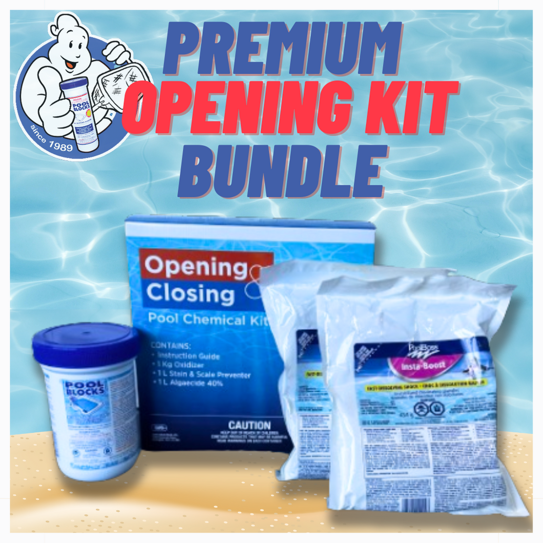 POOLBUSTERS Premium Pool Opening Kit w/ Pool Blocks BUNDLE