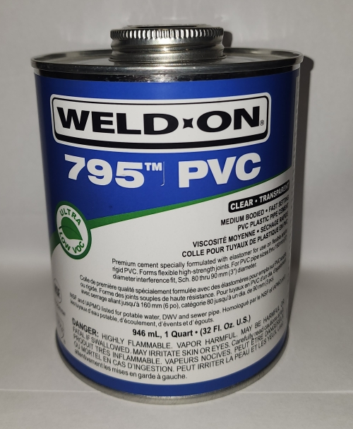 Weld-On 795 Cement Glue Clear Quart