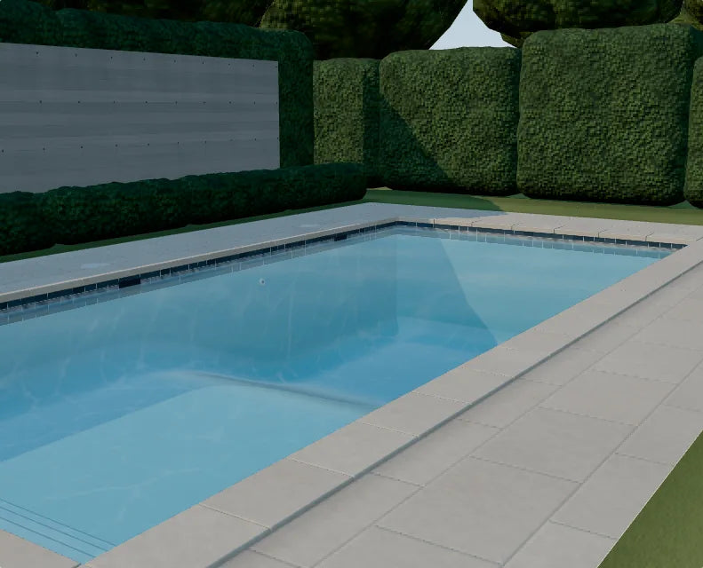 Concrete pool interior coated with two-part epoxy pool paint